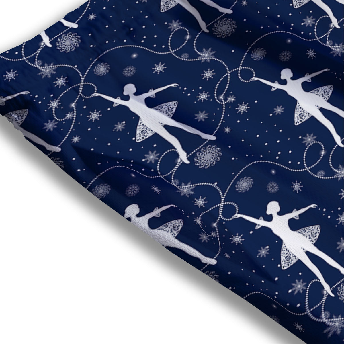Ballet Snowflake Print Pattern Mesh Shorts