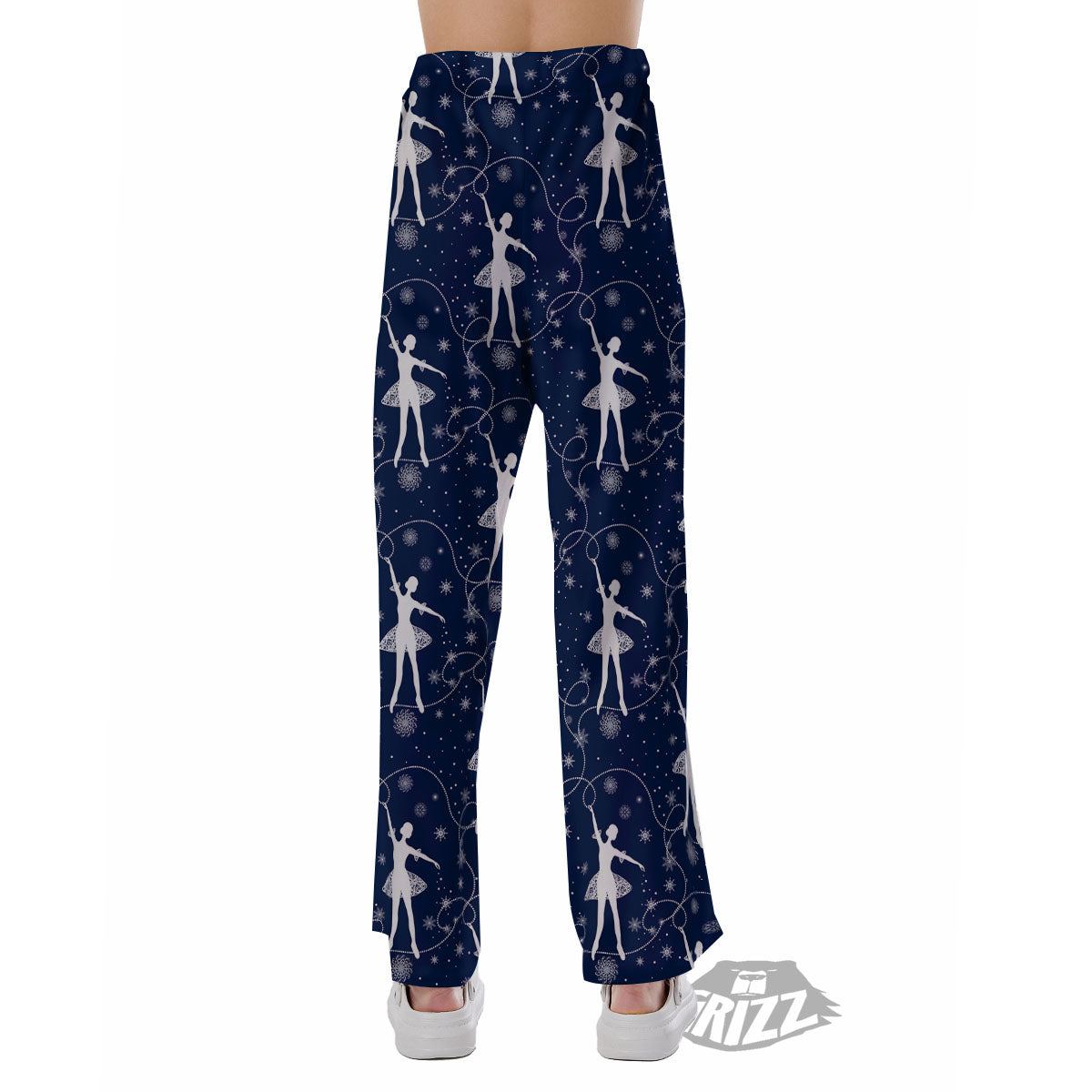 Ballet Snowflake Print Pattern Pajama Pants-grizzshop