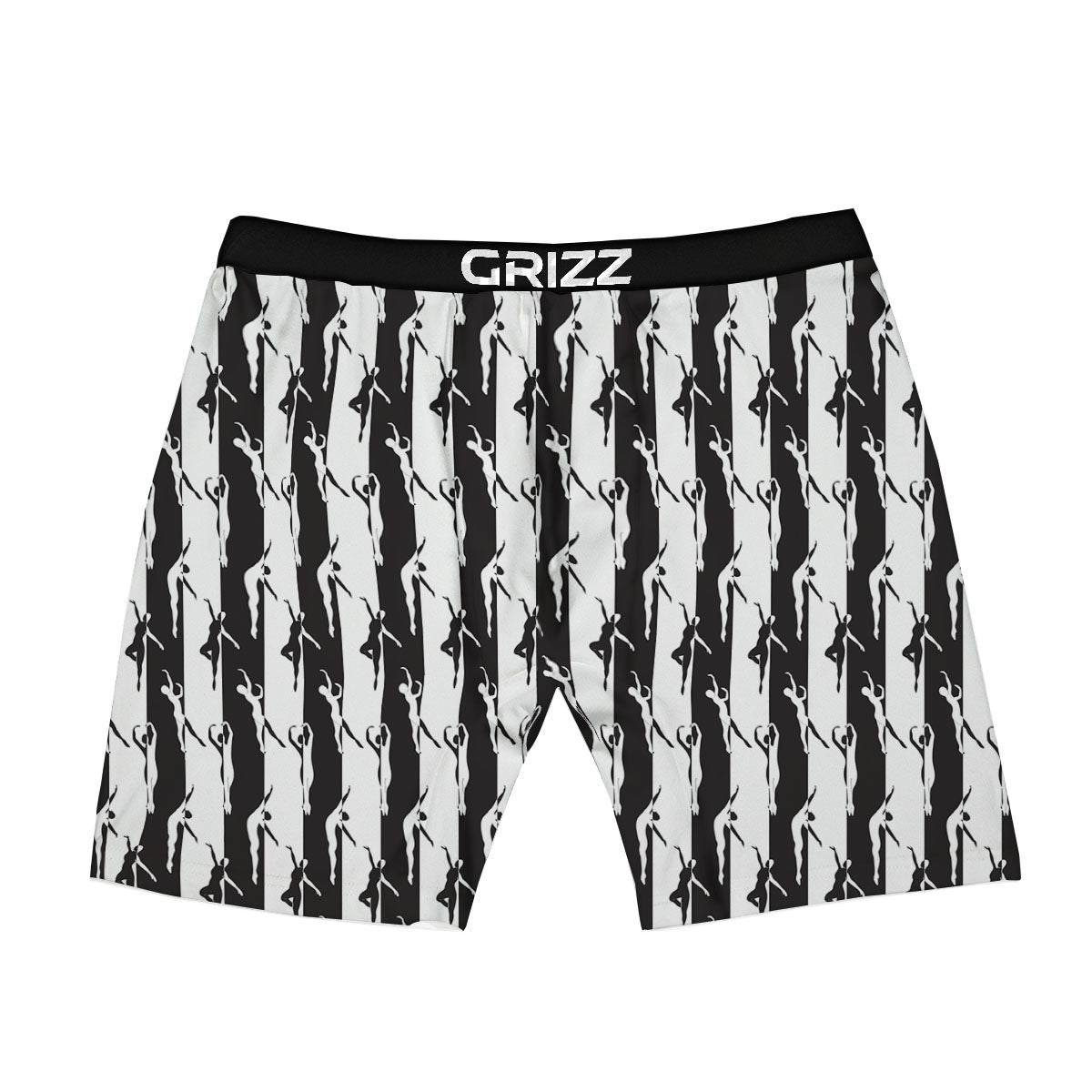 Ballet White And Black Print Pattern Boxer Briefs-grizzshop