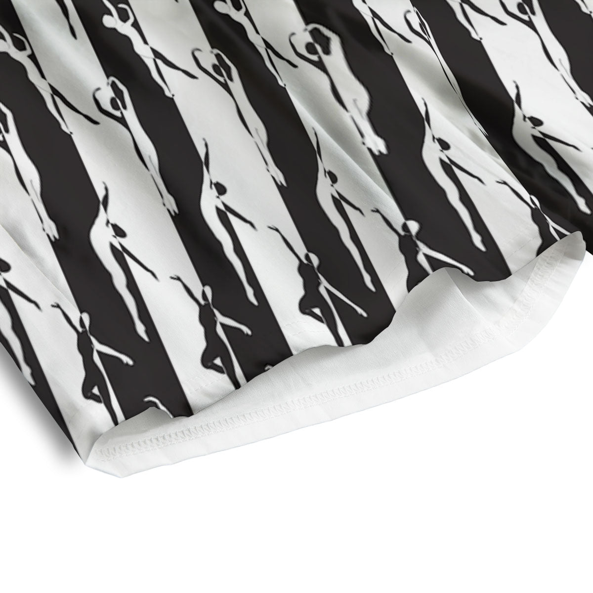 Ballet White And Black Print Pattern Men's Athletic Shorts