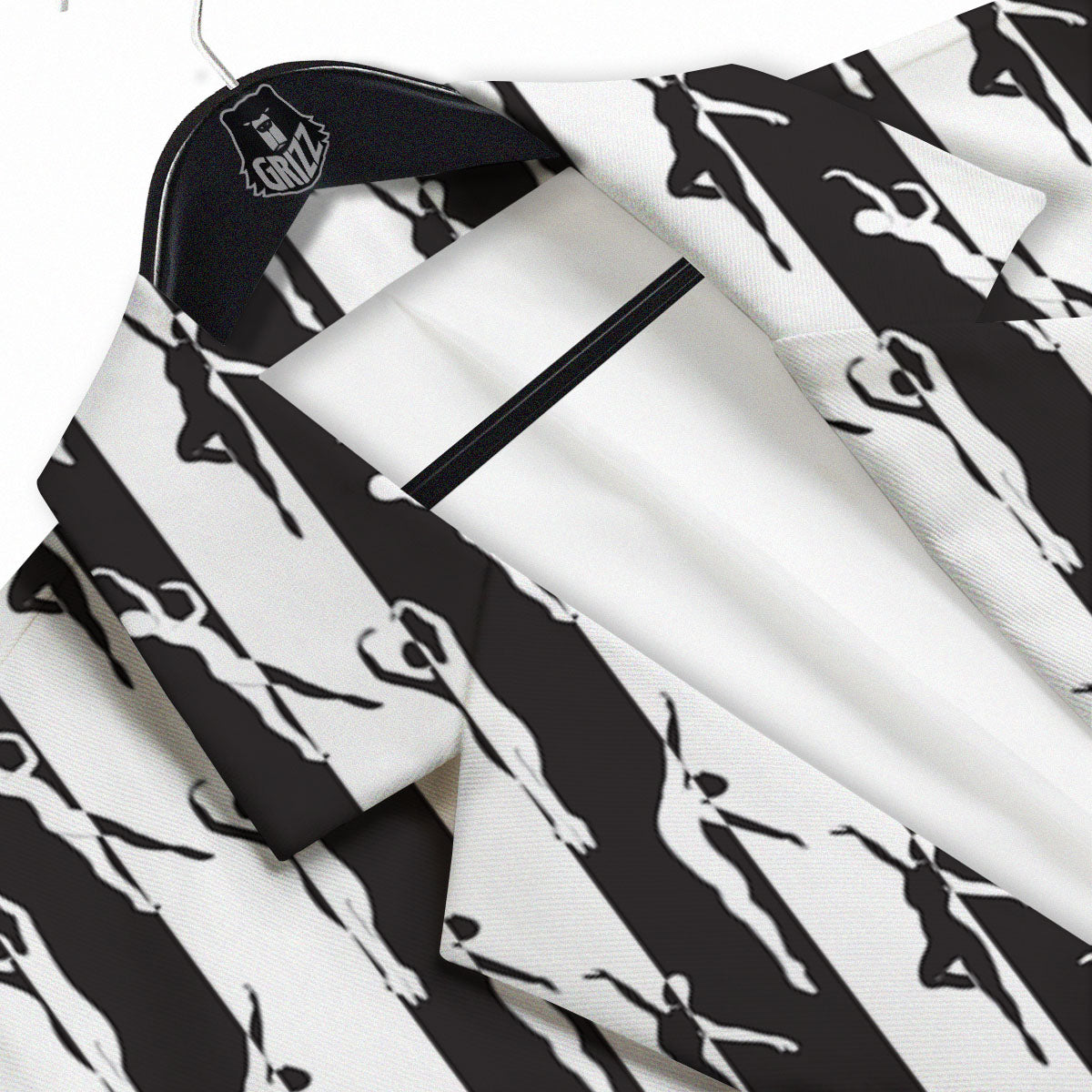 Ballet White And Black Print Pattern Men's Sport Coat-grizzshop