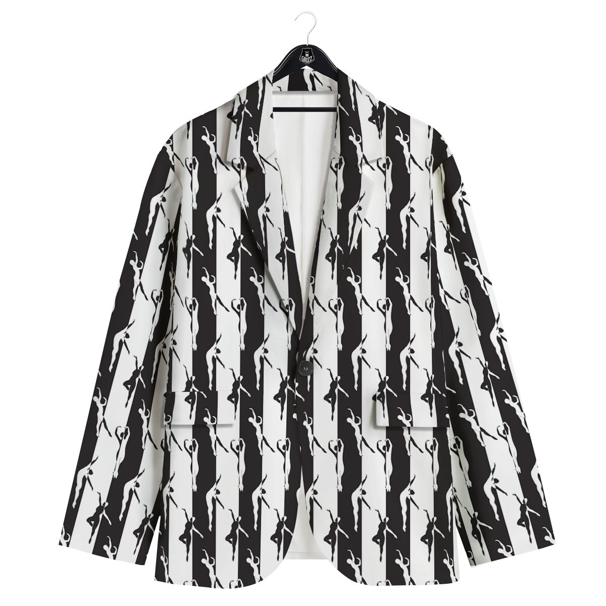 Ballet White And Black Print Pattern Men's Sport Coat-grizzshop
