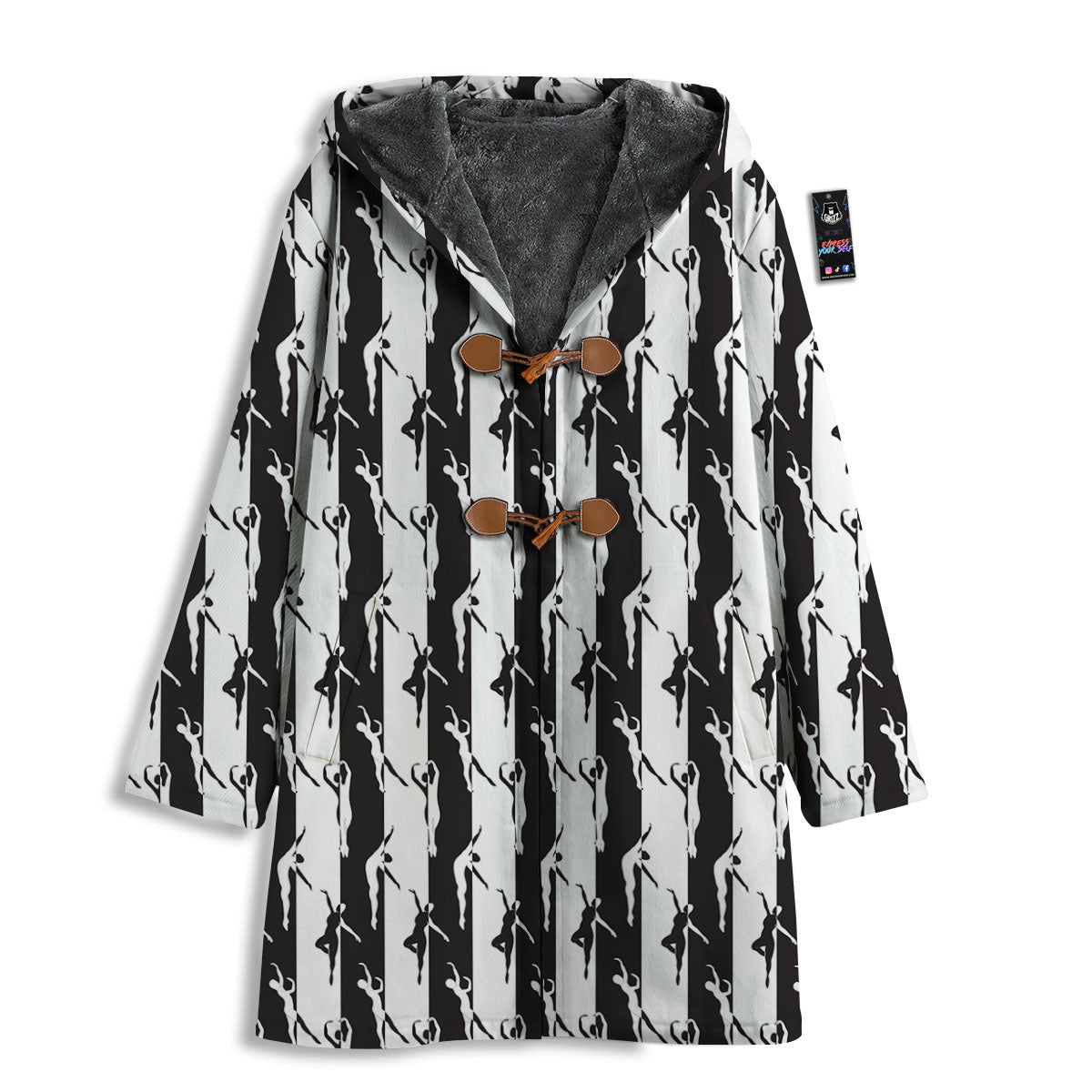 Ballet White And Black Print Pattern Men's Windbreaker Jacket-grizzshop