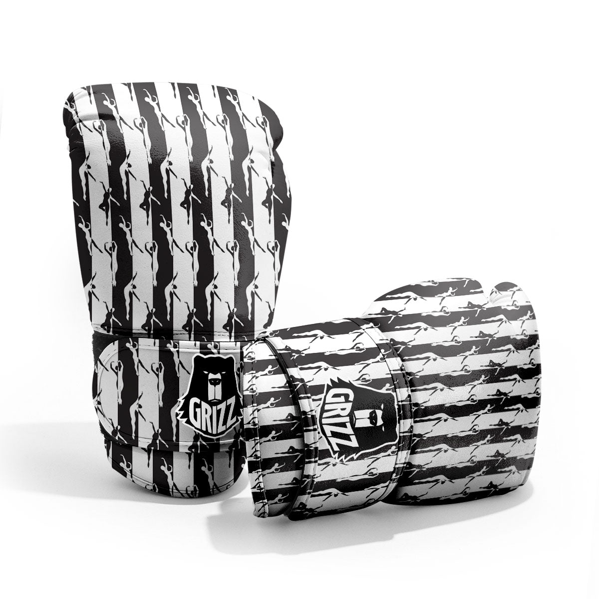 Ballet White And Black Print Pattern Pro Boxing Glove
