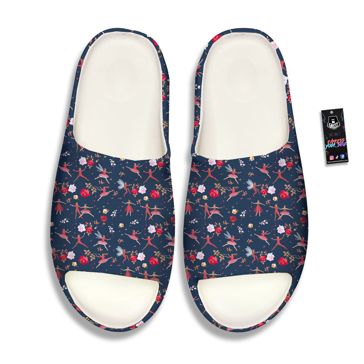 Ballet Floral Print Pattern Sandals-grizzshop