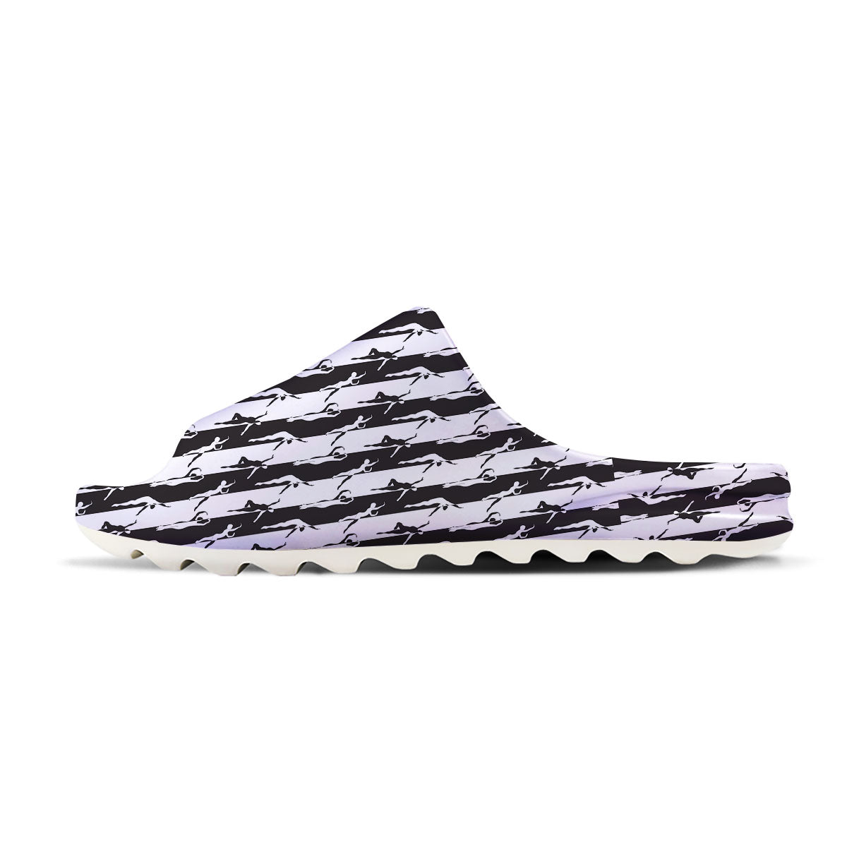 Ballet White And Black Print Pattern Sandals-grizzshop