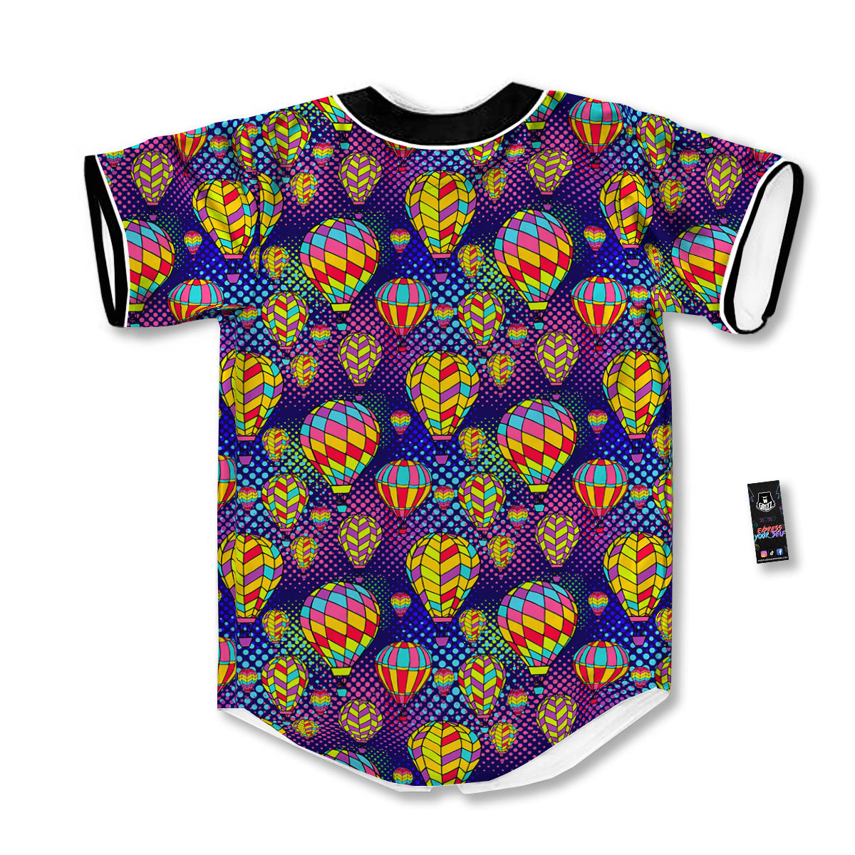 Balloon Air Retro Print Pattern Baseball Jersey-grizzshop