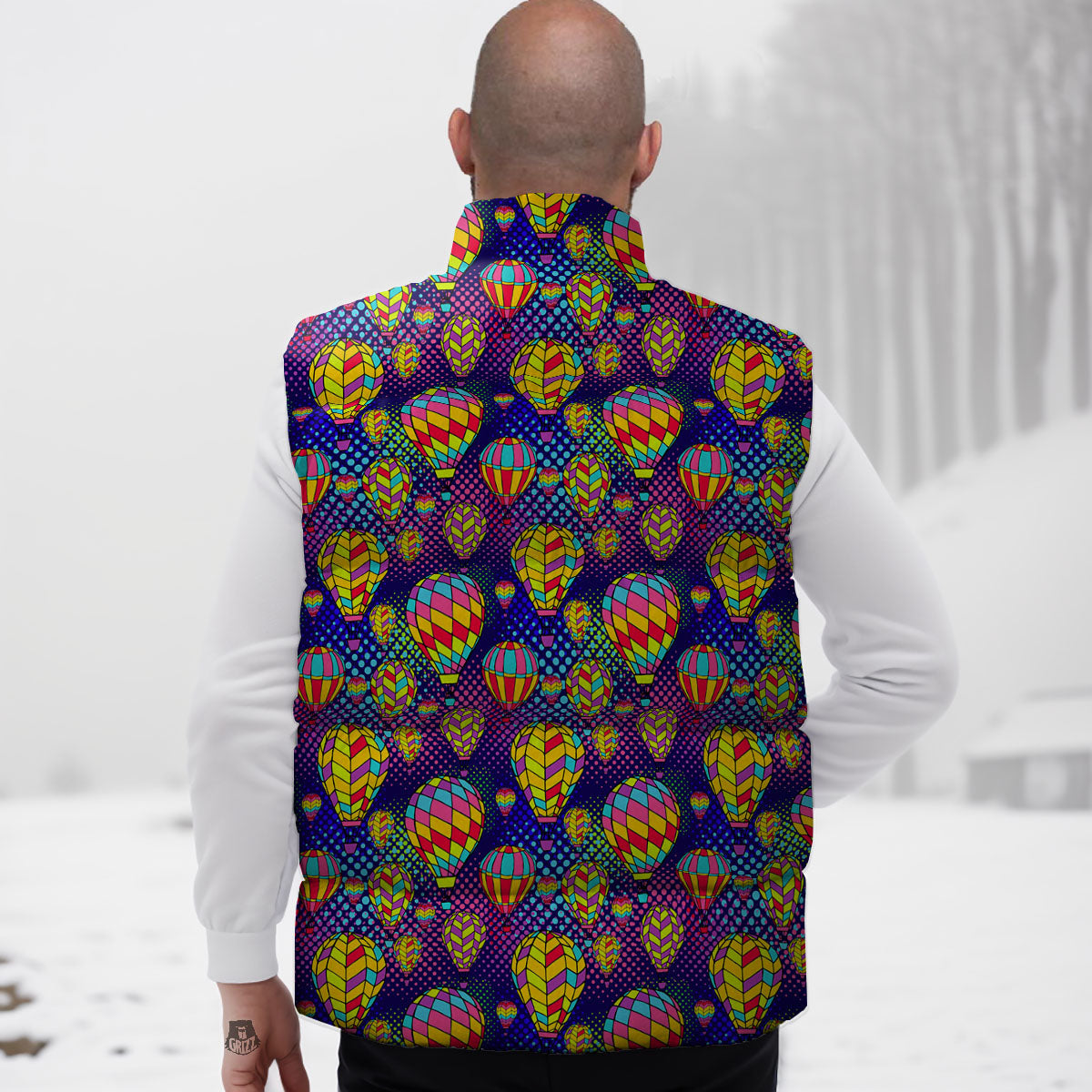 Balloon Air Retro Print Pattern Down Vest