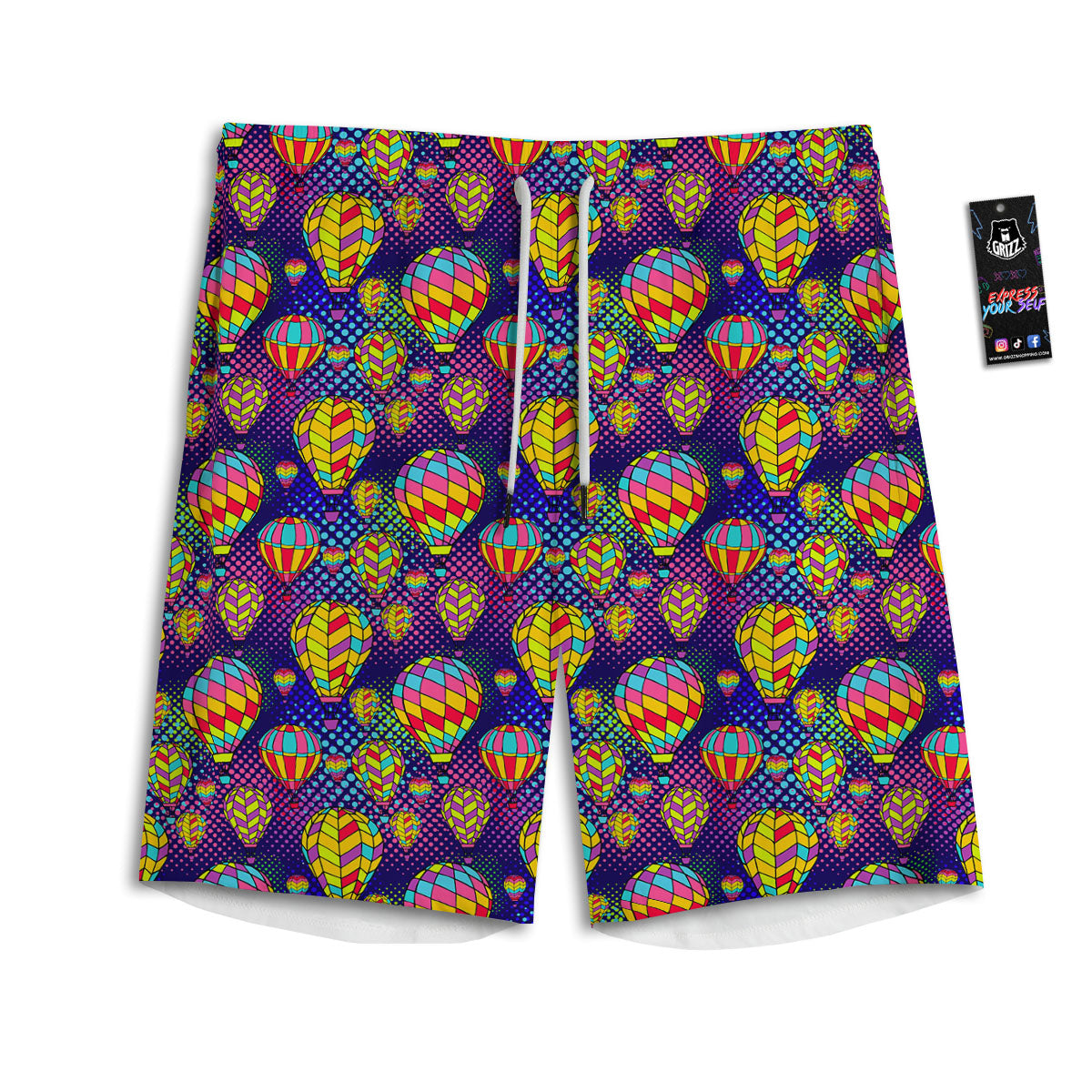 Balloon Air Retro Print Pattern Men's Athletic Shorts