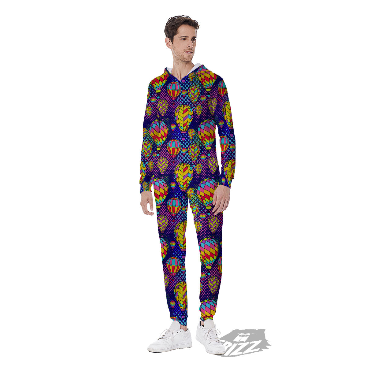 Balloon Air Retro Print Pattern Men's Jumpsuit-grizzshop