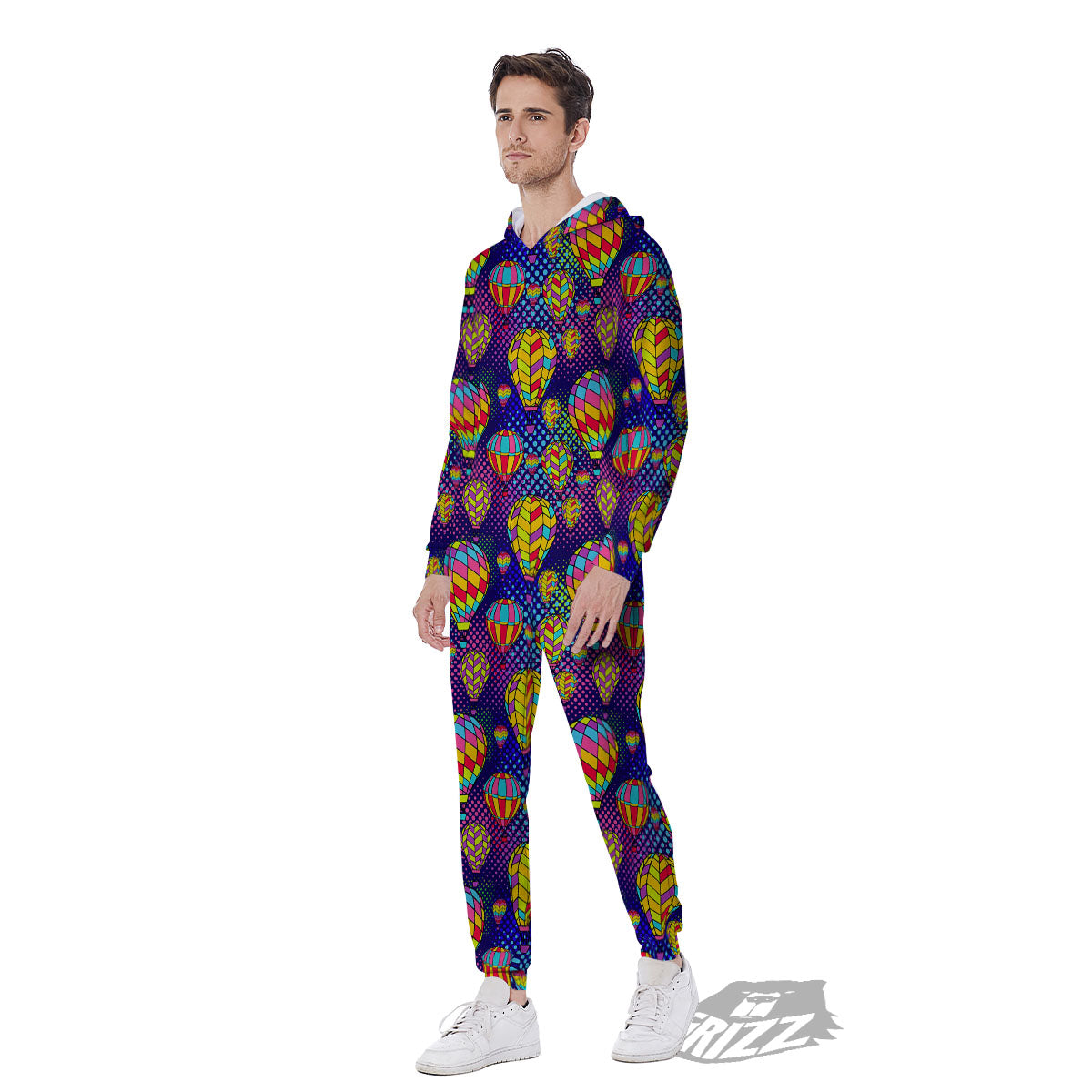Balloon Air Retro Print Pattern Men's Jumpsuit-grizzshop