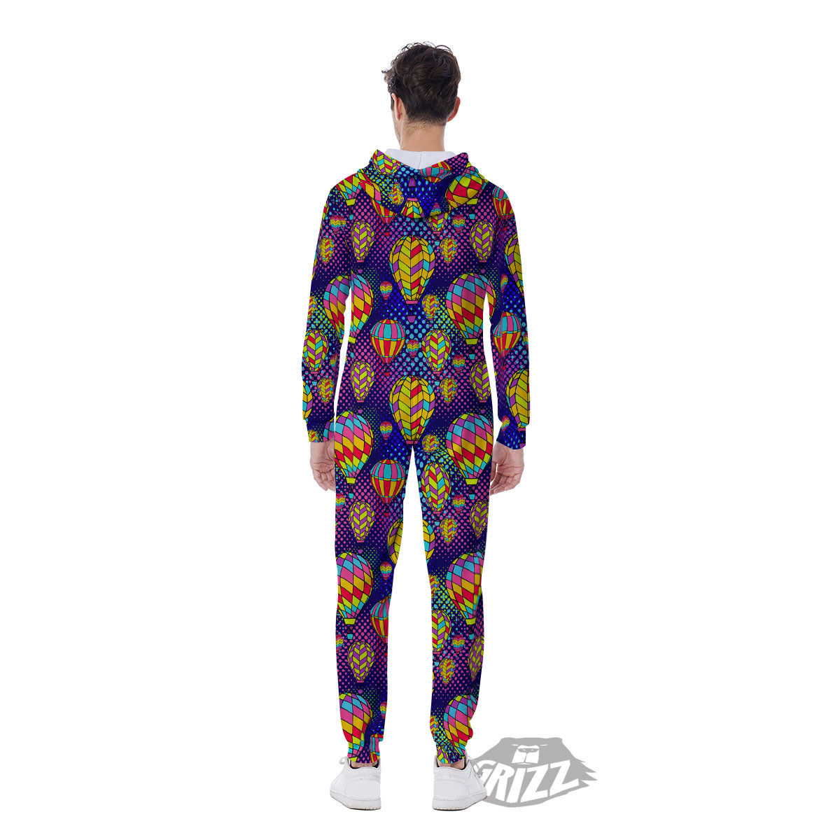 Balloon Air Retro Print Pattern Men's Jumpsuit-grizzshop