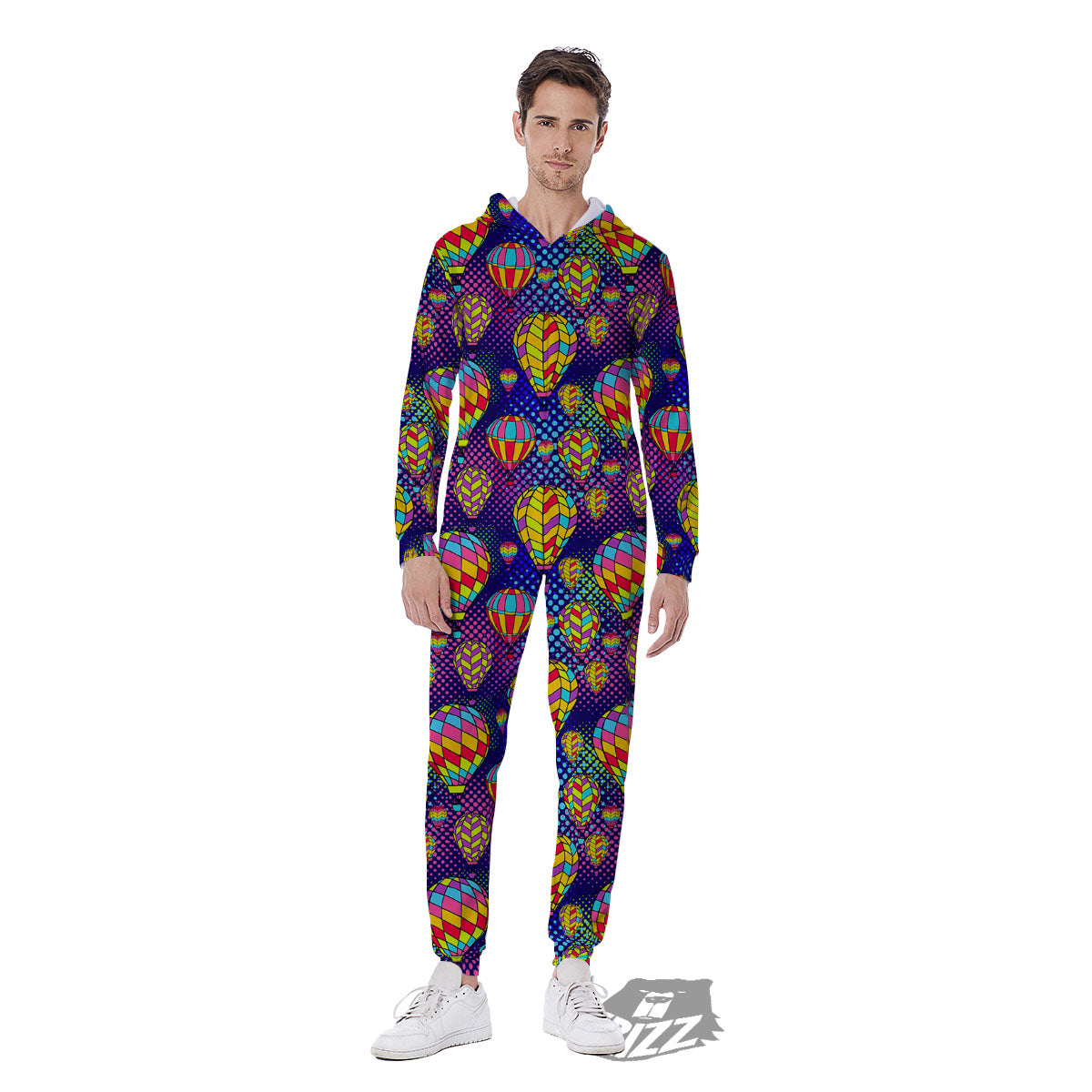 Balloon Air Retro Print Pattern Men's Jumpsuit-grizzshop