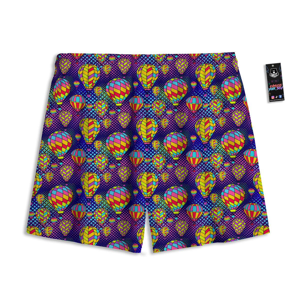 Balloon Air Retro Print Pattern Mesh Shorts