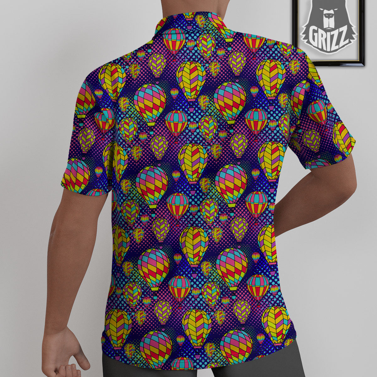 Balloon Air Retro Print Pattern Untucked Shirts-grizzshop