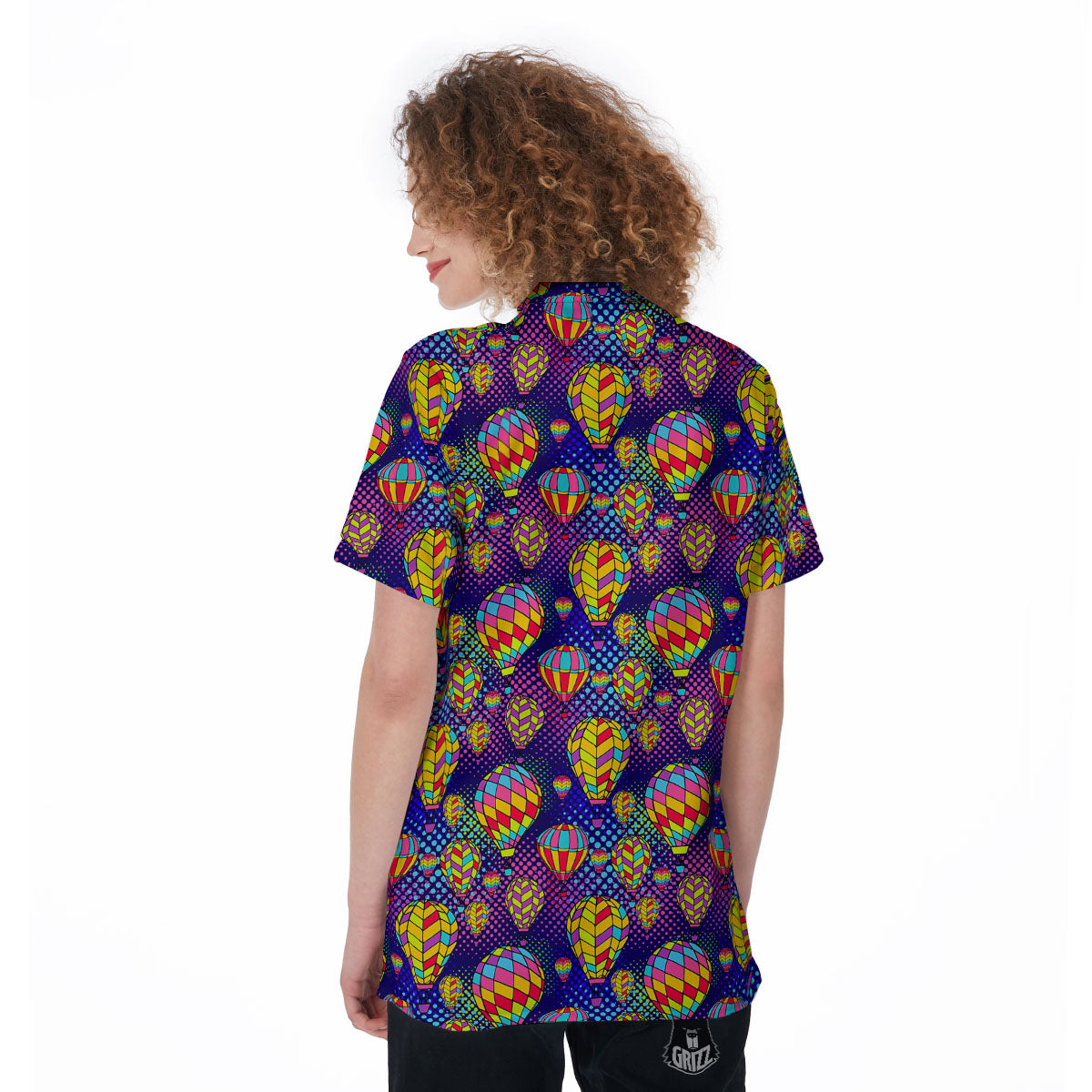 Balloon Air Retro Print Pattern Women's Golf Shirts-grizzshop
