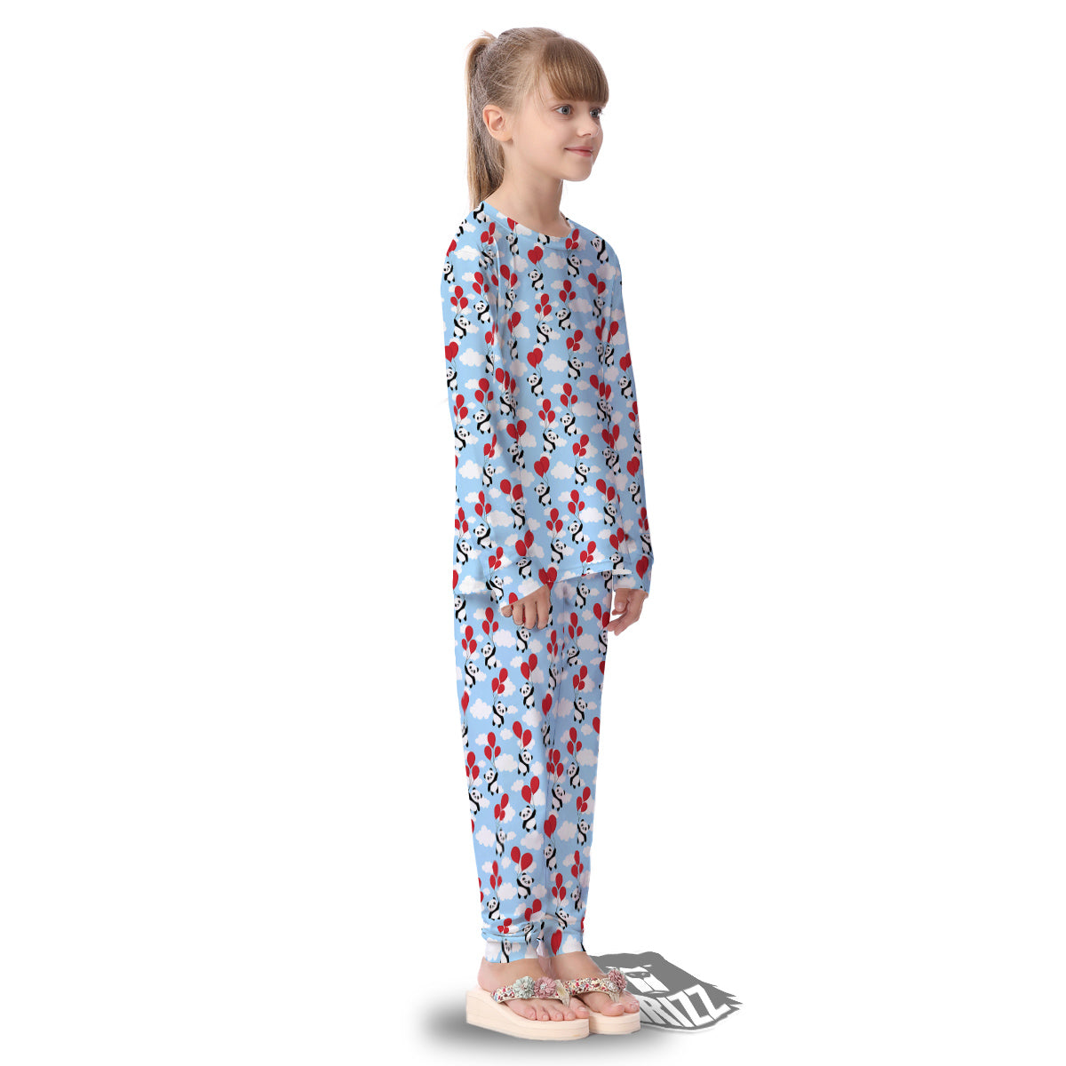 Balloon And Cute Panda Print Pattern Kid's Pajamas-grizzshop
