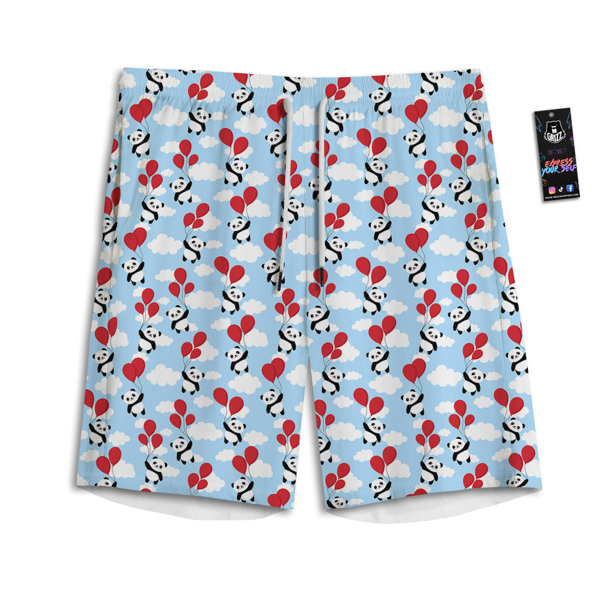 Baby Ninja Print Pattern Men's Athletic Shorts