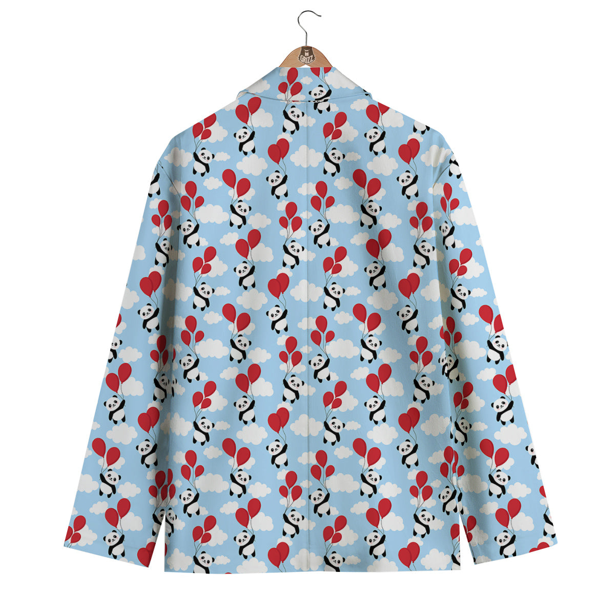 Balloon And Cute Panda Print Pattern Men's Blazer-grizzshop