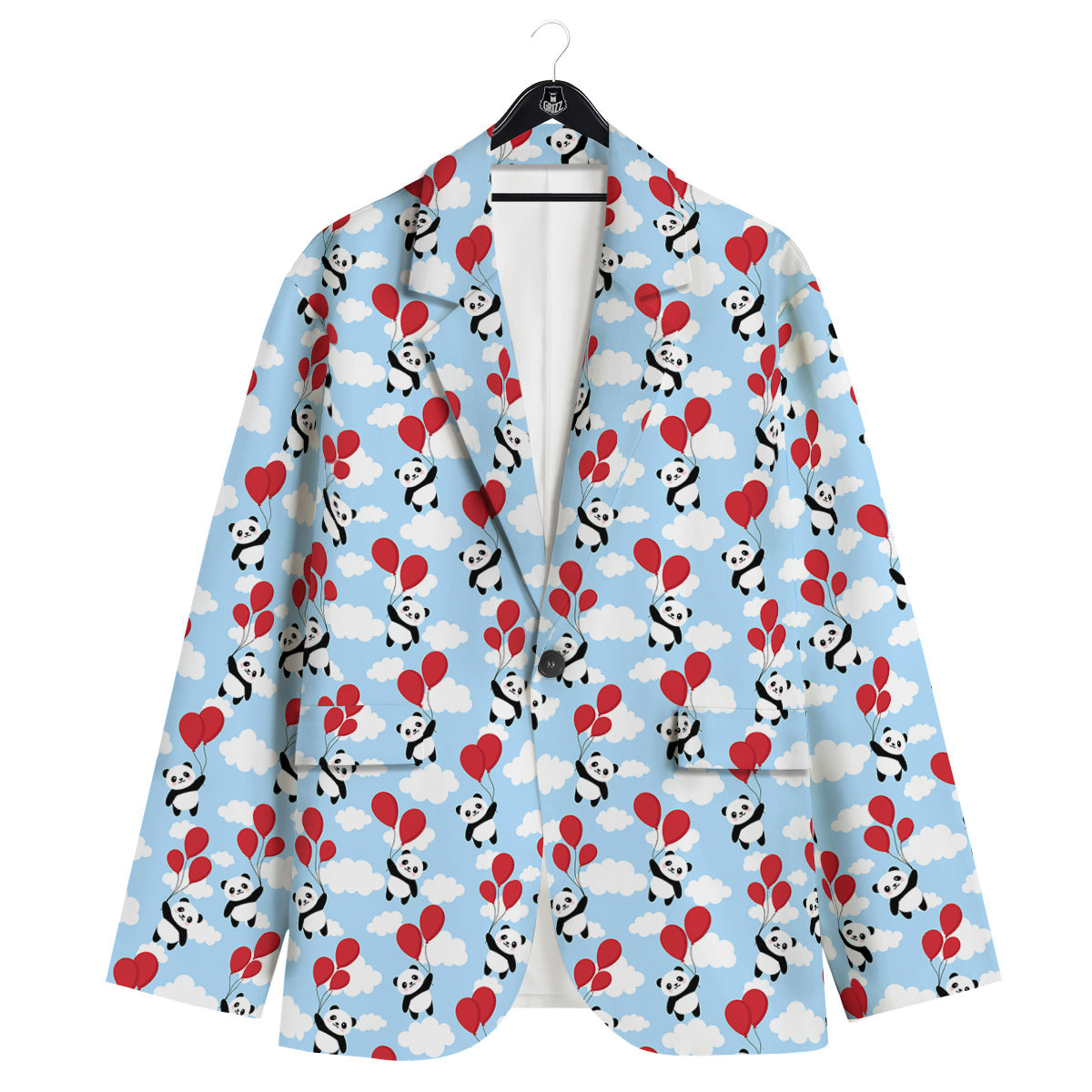 Balloon And Cute Panda Print Pattern Men's Sport Coat-grizzshop