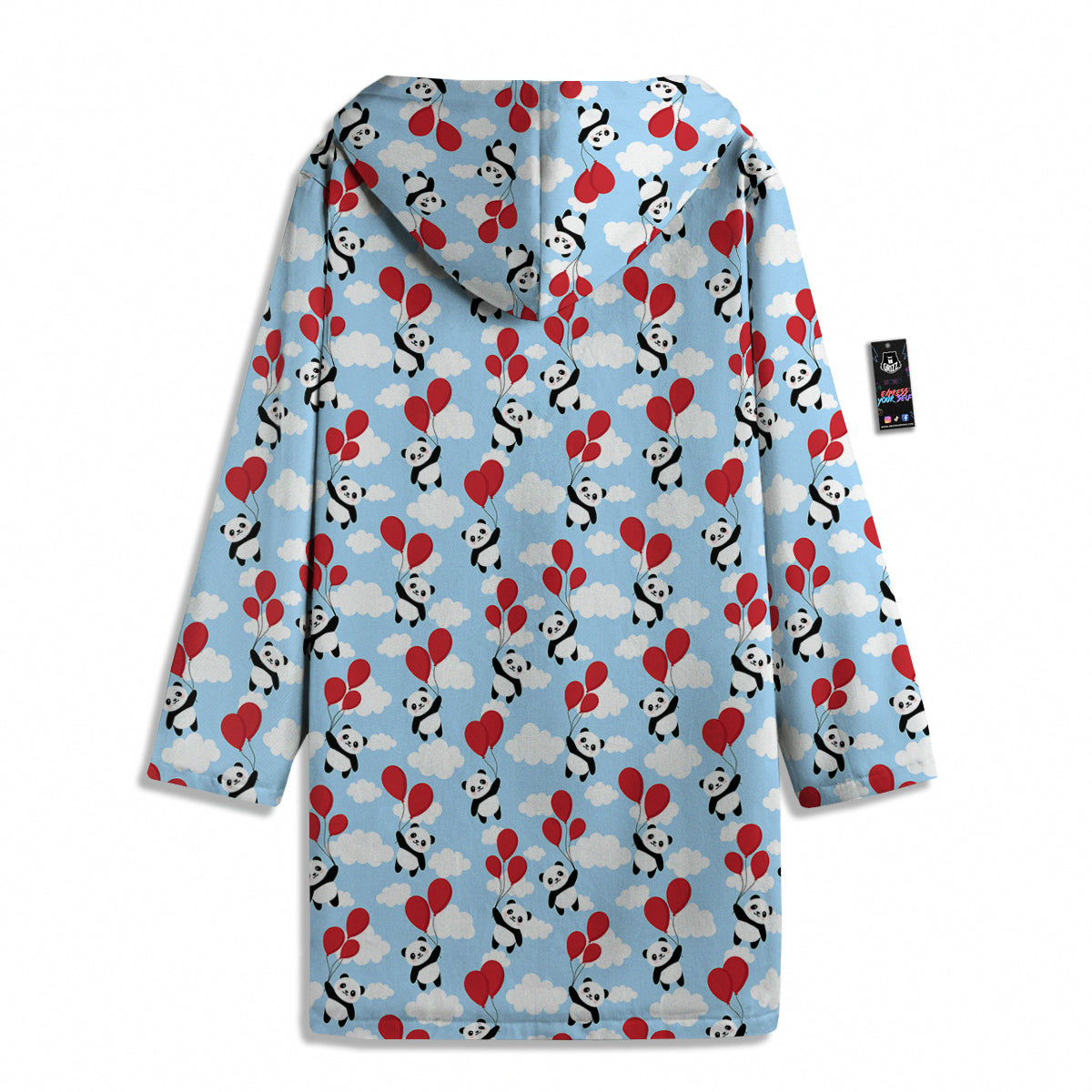 Balloon And Cute Panda Print Pattern Men's Windbreaker Jacket-grizzshop