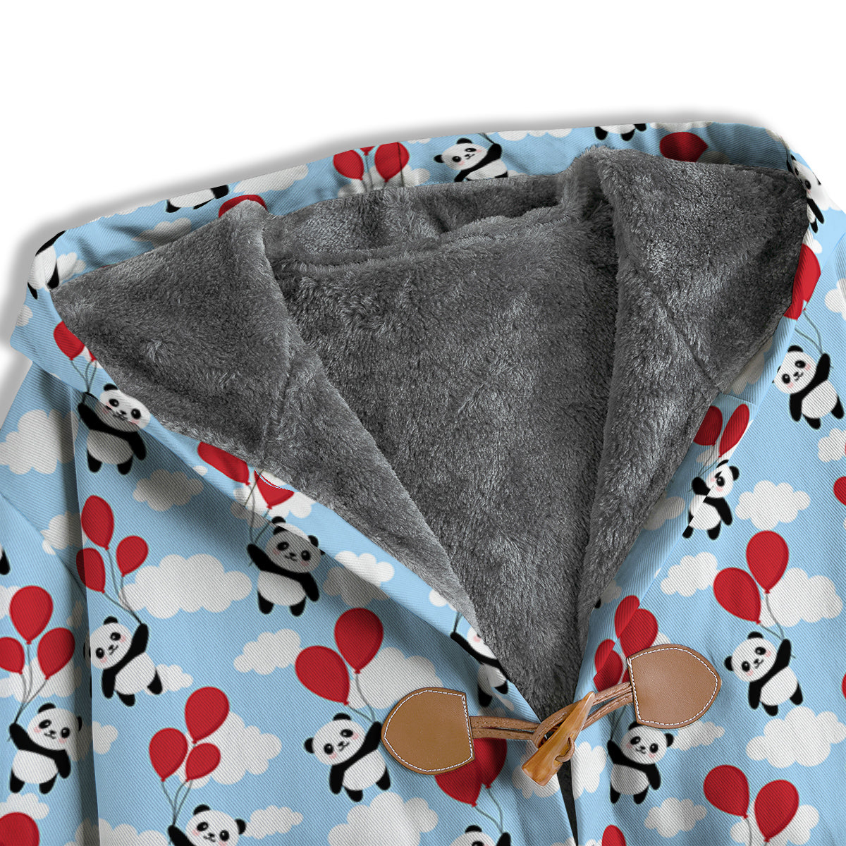 Balloon And Cute Panda Print Pattern Men's Windbreaker Jacket-grizzshop