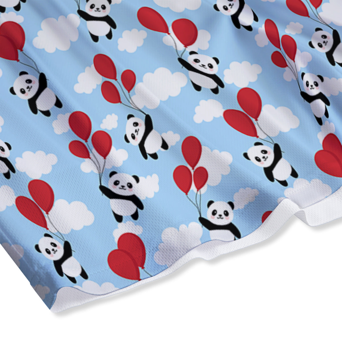 Balloon And Cute Panda Print Pattern Mesh Shorts