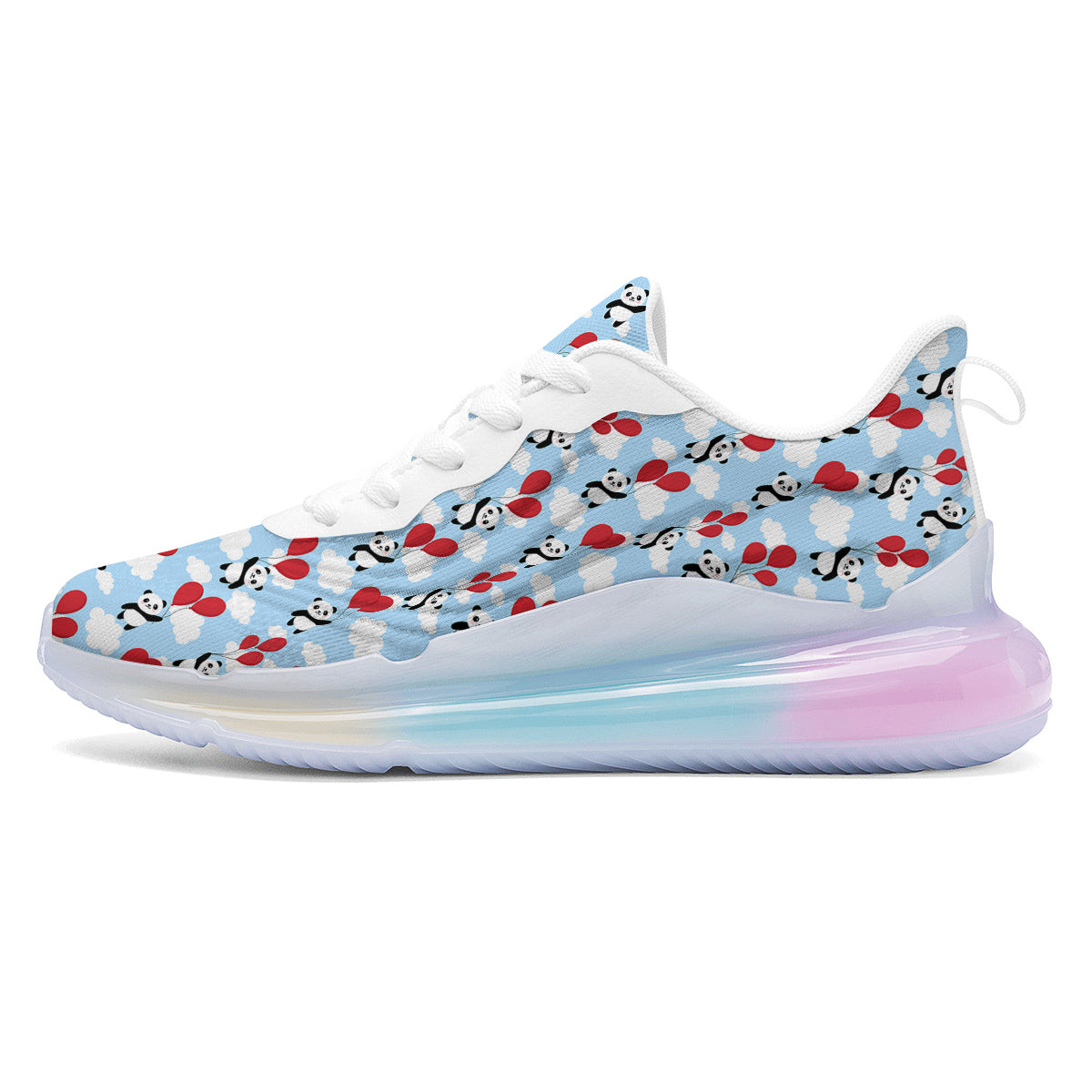 Balloon And Cute Panda Print Pattern Running Sneakers-grizzshop