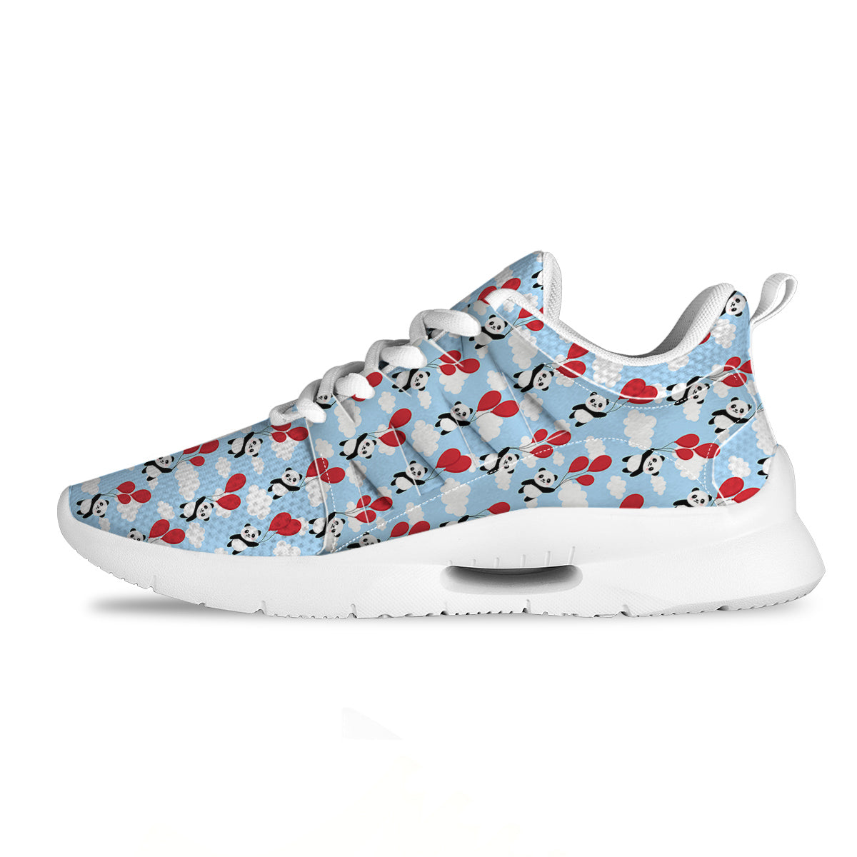 Balloon And Cute Panda Print Pattern Tennis Shoes-grizzshop