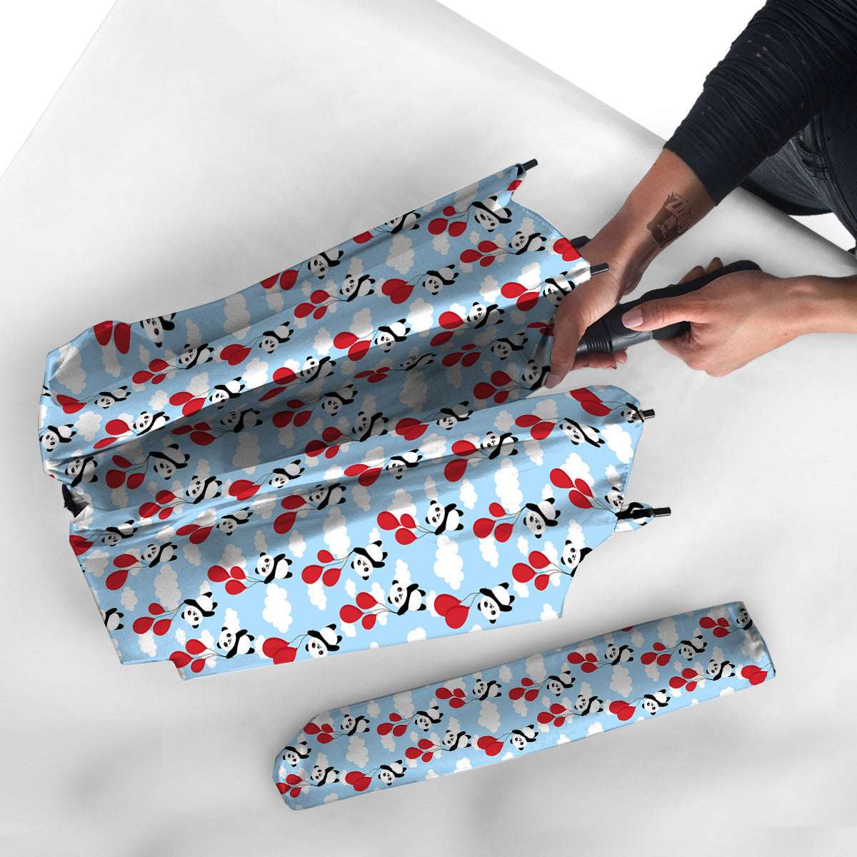 Balloon And Cute Panda Print Pattern Umbrella-grizzshop