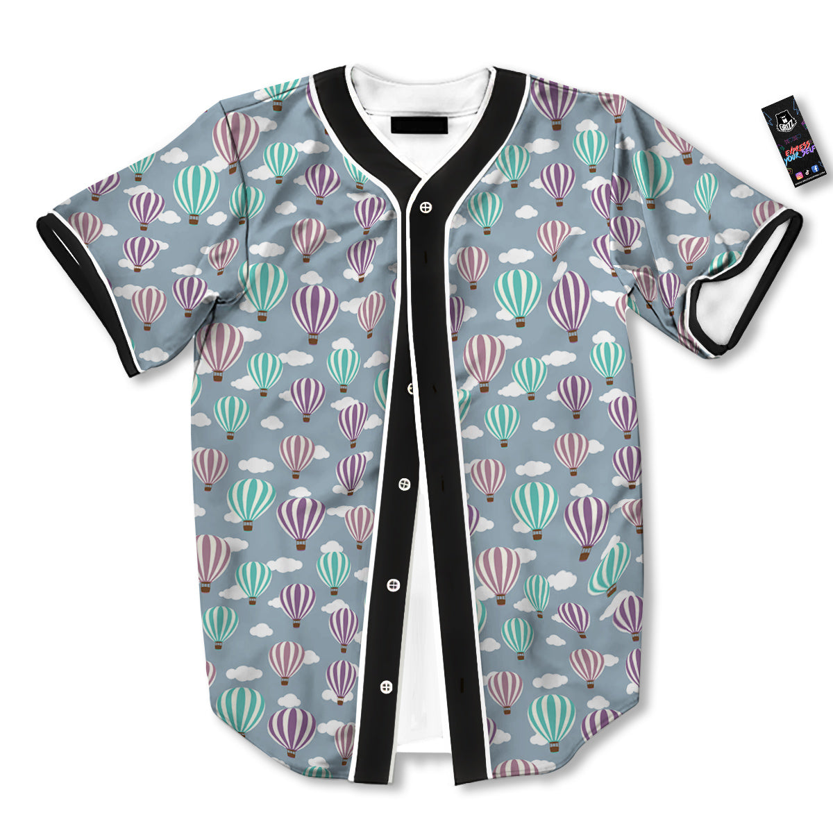 Balloon Cartoon Print Pattern Baseball Jersey-grizzshop
