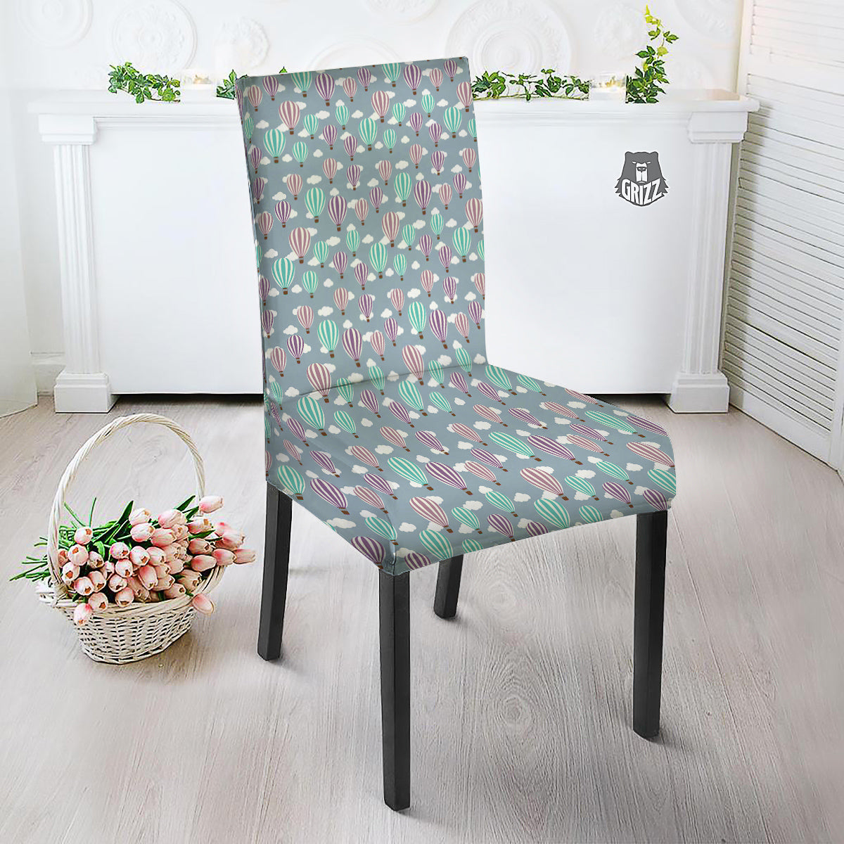 Balloon Cartoon Print Pattern Dining Chair Slipcover-grizzshop