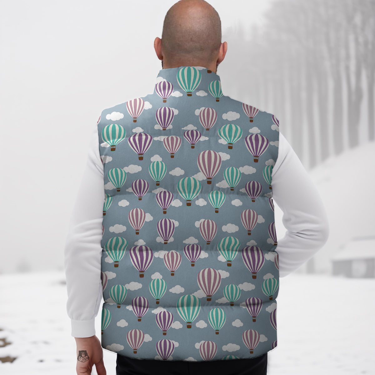 Balloon Cartoon Print Pattern Down Vest