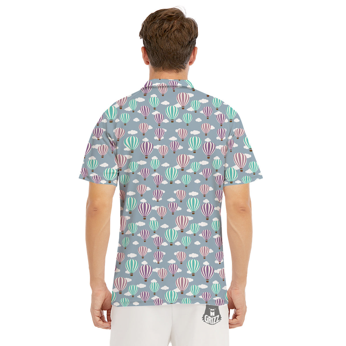 Balloon Cartoon Print Pattern Men's Golf Shirts-grizzshop