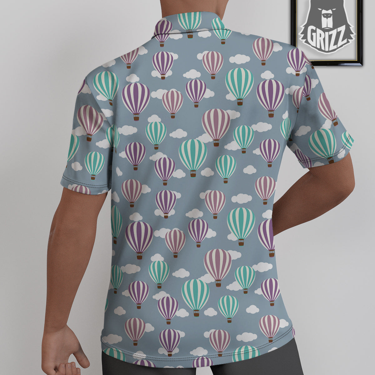 Balloon Cartoon Print Pattern Untucked Shirts-grizzshop