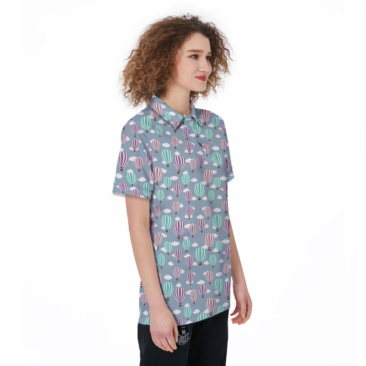 Balloon Cartoon Print Pattern Women's Golf Shirts-grizzshop