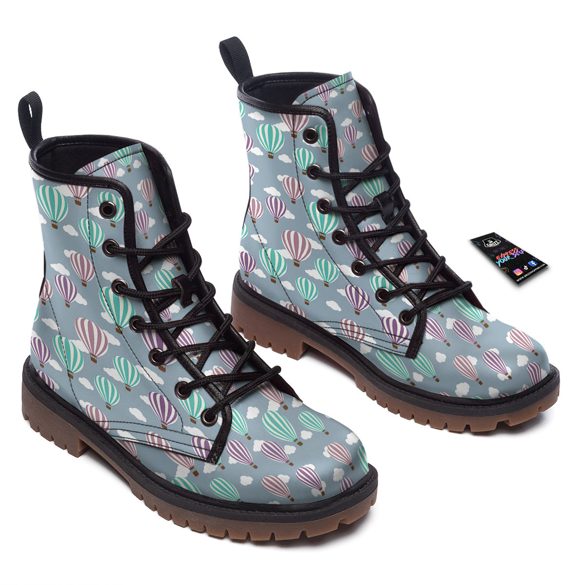 Balloon Cartoon Print Pattern Work Boots-grizzshop