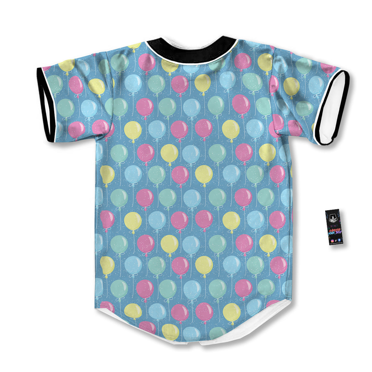 Balloon Colorful Print Pattern Baseball Jersey-grizzshop