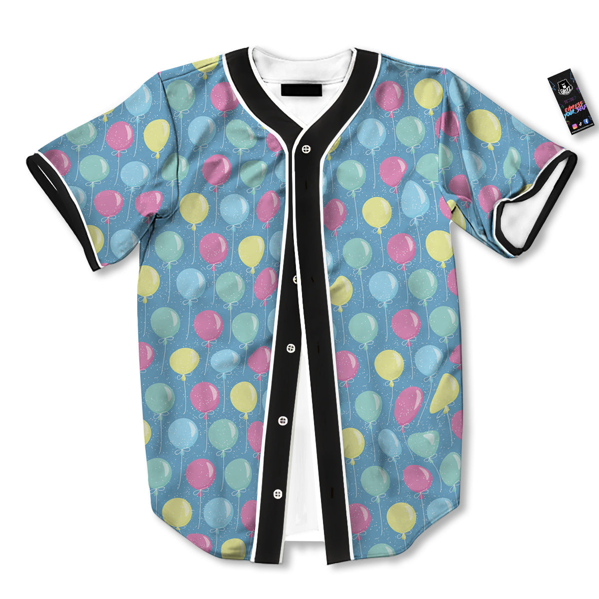 Balloon Colorful Print Pattern Baseball Jersey-grizzshop