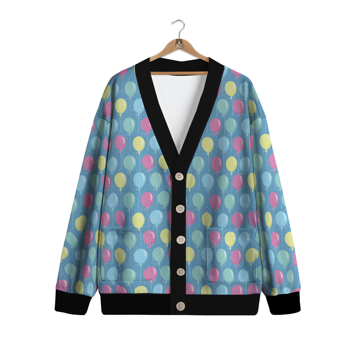 Balloon Colorful Print Pattern Cardigan-grizzshop