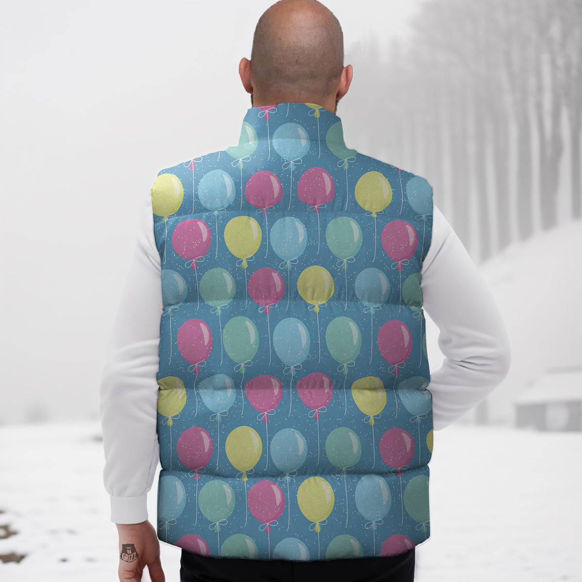 Balloon Colorful Print Pattern Down Vest