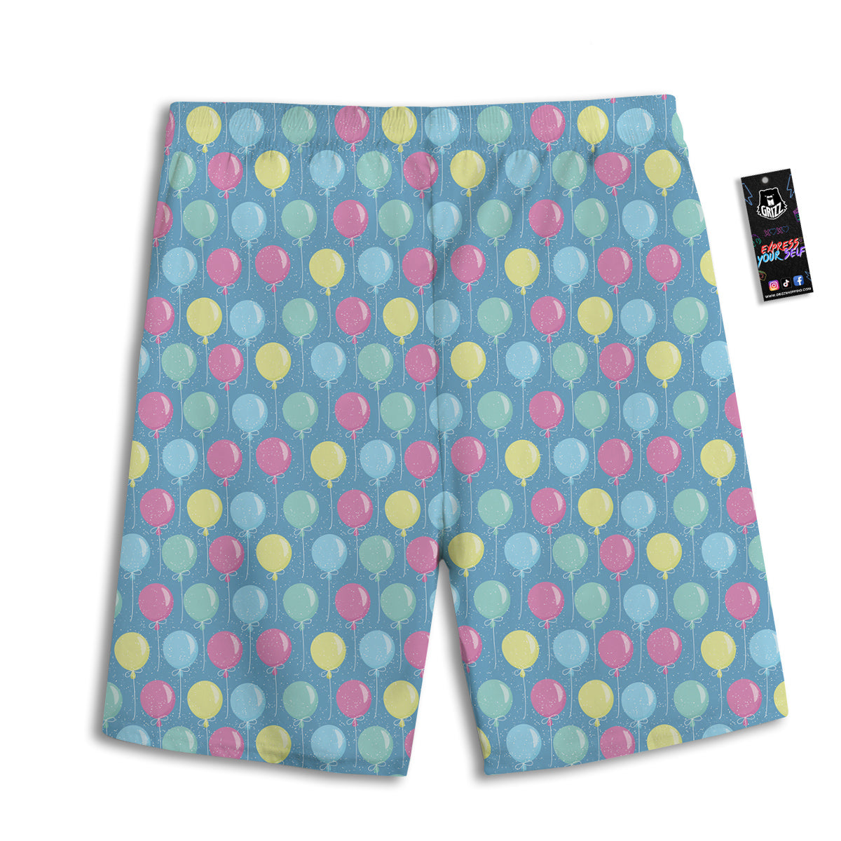 Balloon Colorful Print Pattern Men's Athletic Shorts