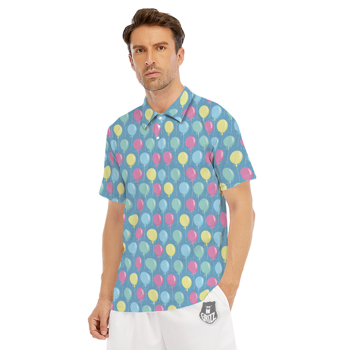 Balloon Colorful Print Pattern Men's Golf Shirts-grizzshop