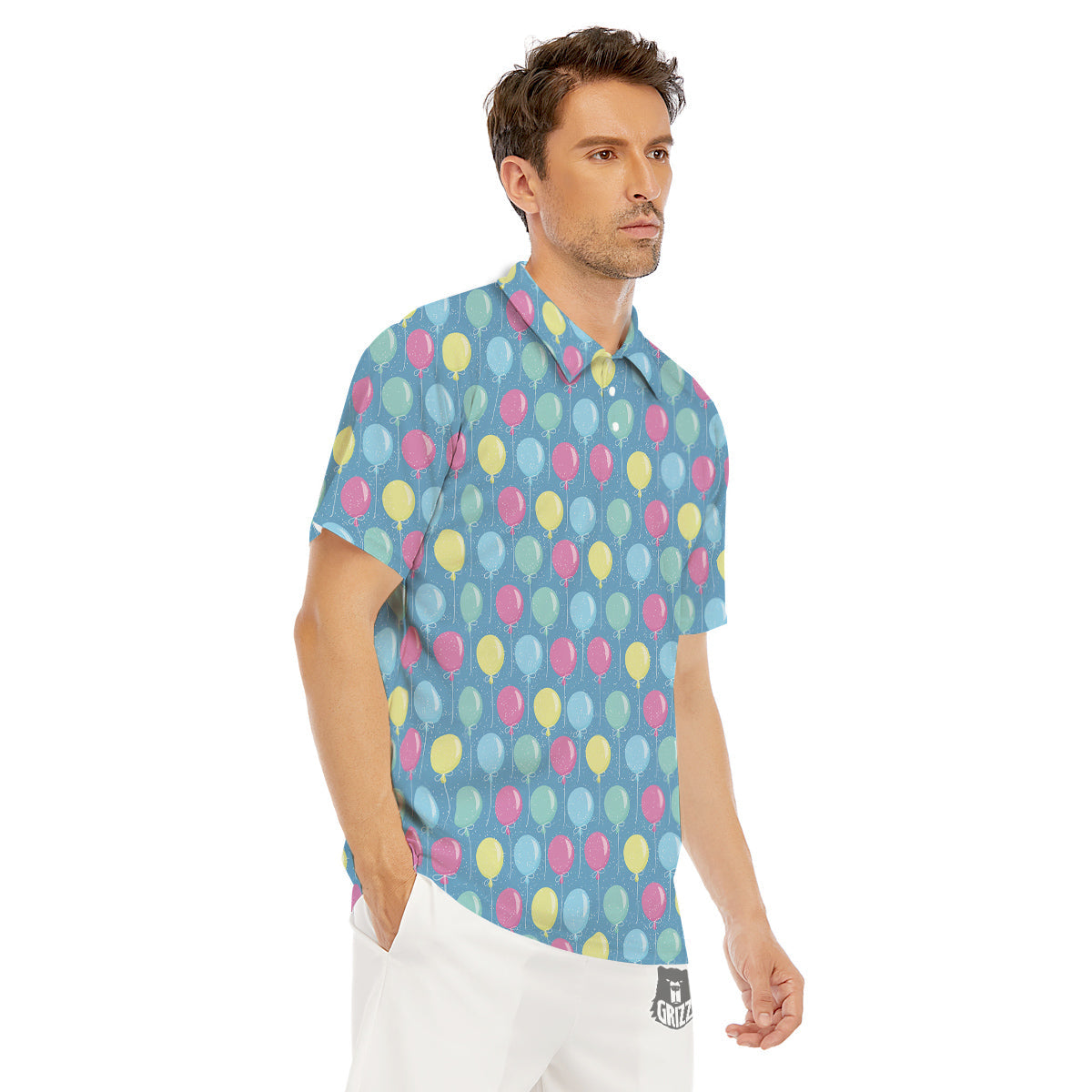 Balloon Colorful Print Pattern Men's Golf Shirts-grizzshop