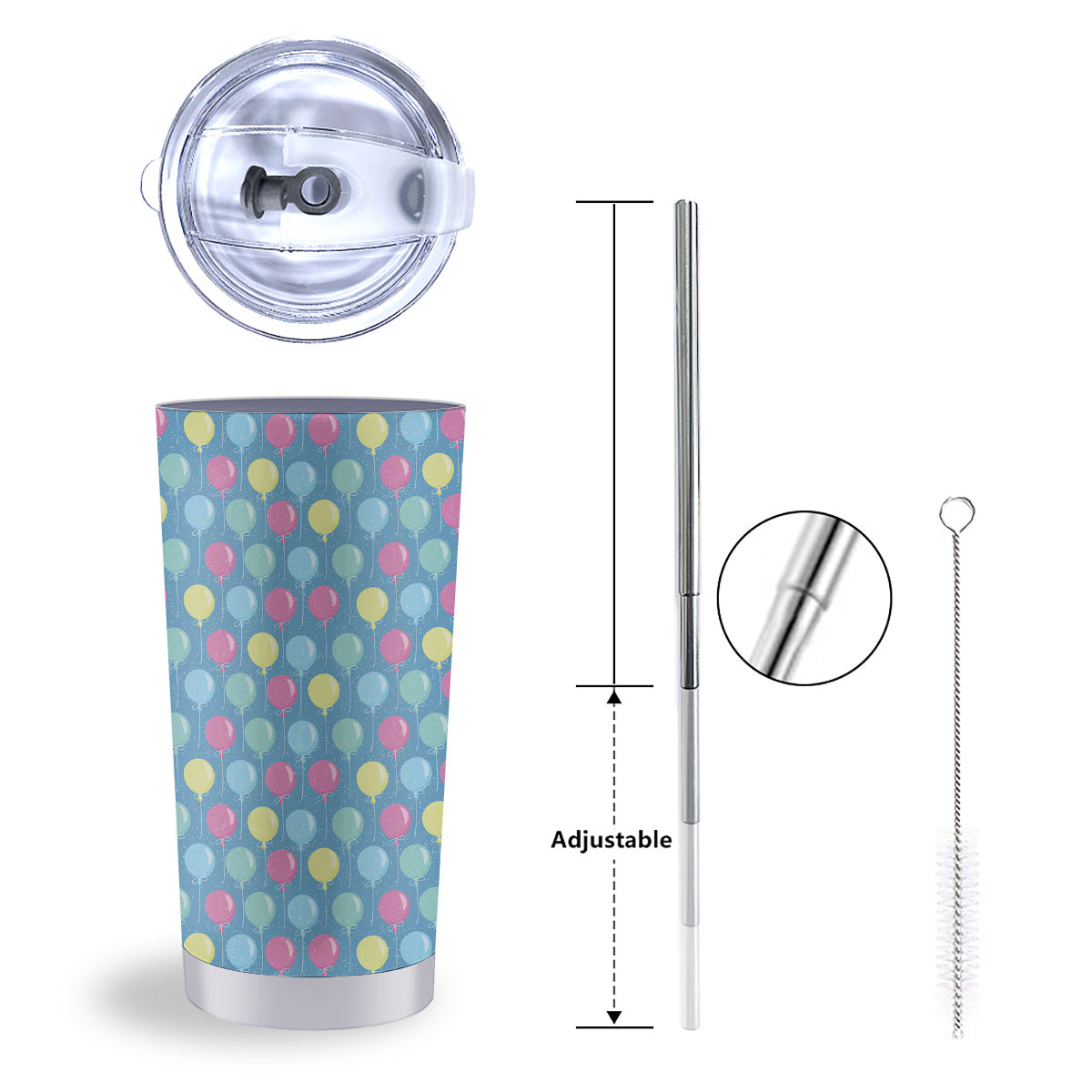 Balloon Colorful Print Pattern Tumbler-grizzshop