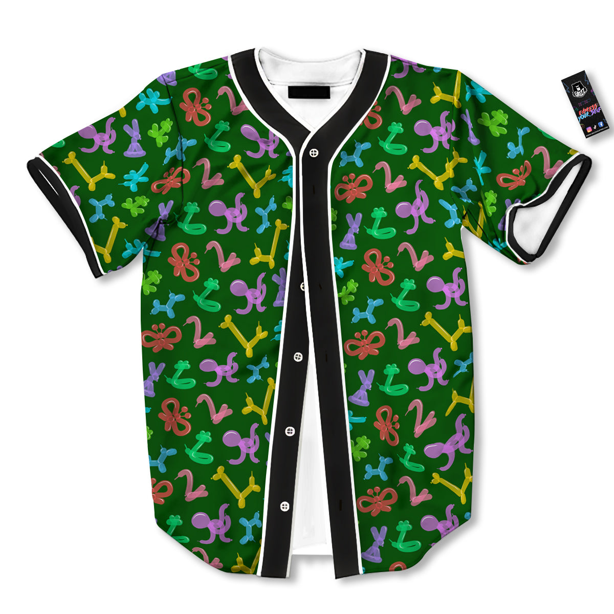 Balloon Modelling Print Pattern Baseball Jersey-grizzshop