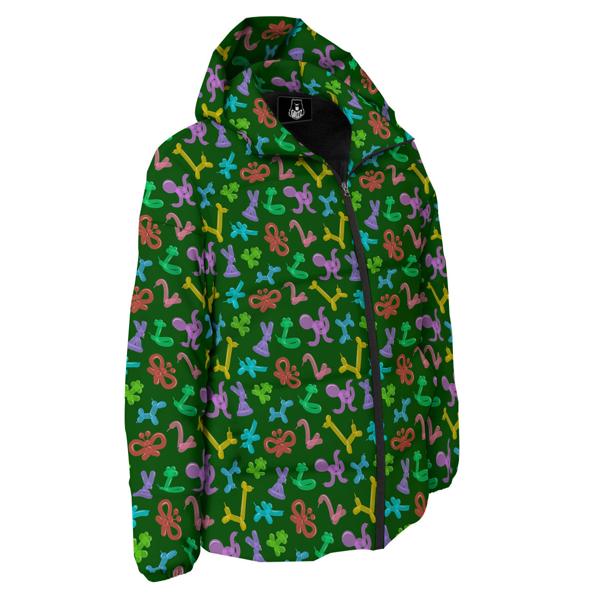 Balloon Modelling Print Pattern Down Jacket-grizzshop