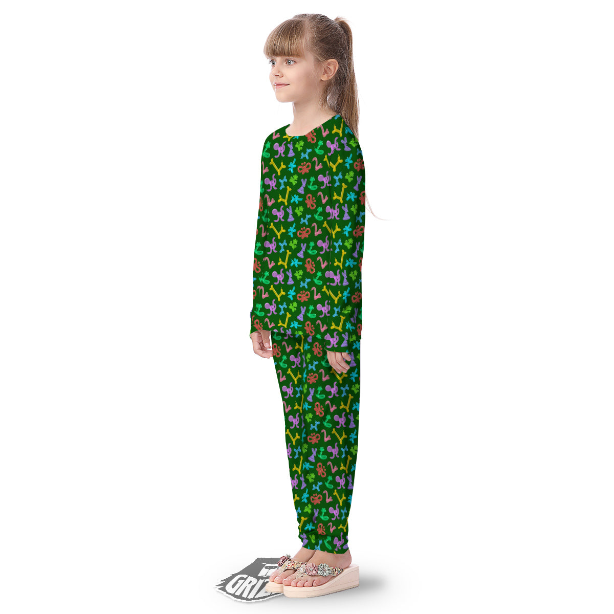 Balloon Modelling Print Pattern Kid's Pajamas-grizzshop
