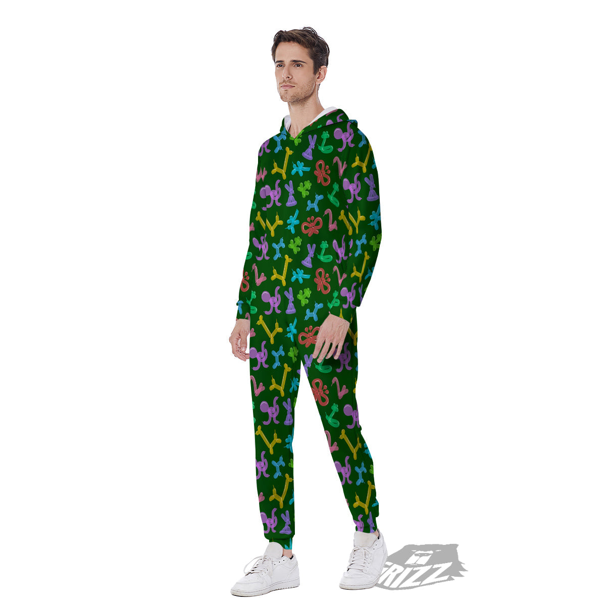 Balloon Modelling Print Pattern Men's Jumpsuit-grizzshop