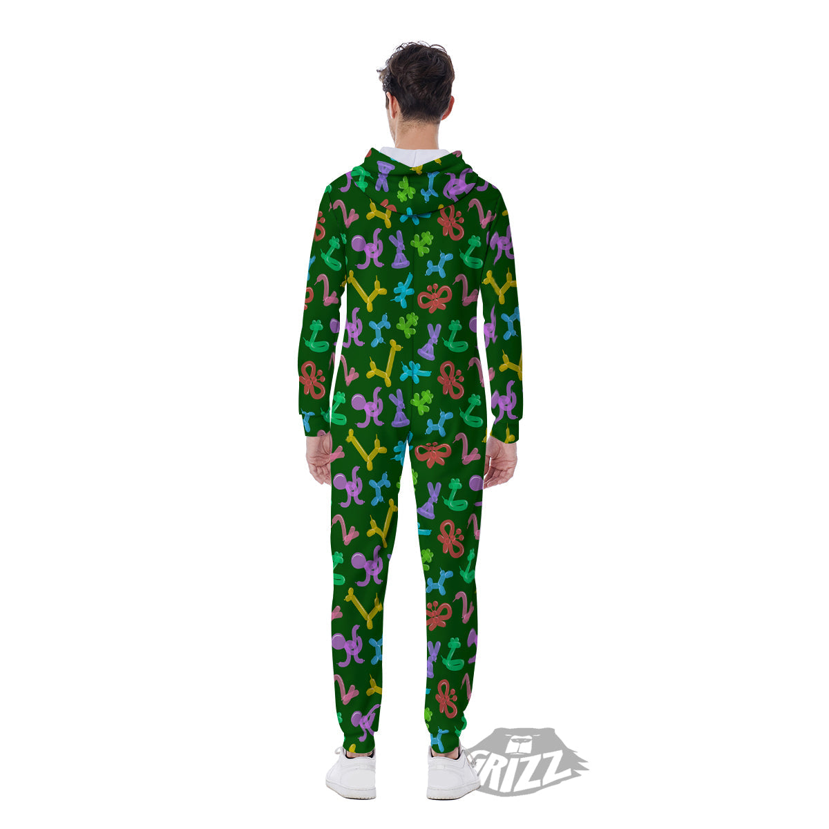 Balloon Modelling Print Pattern Men's Jumpsuit-grizzshop